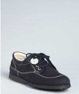 Thumbnail for your product : Hogan Navy Canvas Lace Up Sneakers