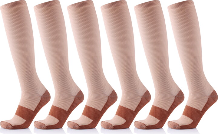 Extreme Fit Copper-Infused High-Energy Unisex Compression Socks, 6 Pack