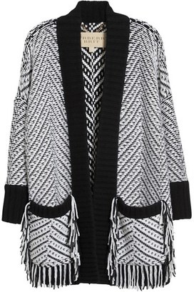 Burberry Women's Glasshouse Fringed Wool Sweater Jacket