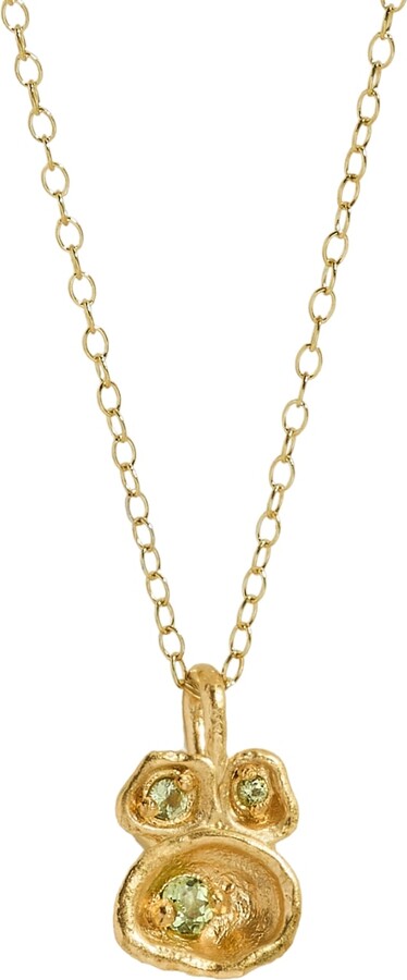 Claire Hill Designs Peridot Gold Lichen Pendant Necklace