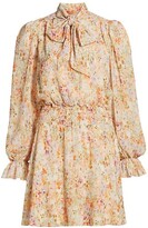 Thumbnail for your product : ML Monique Lhuillier Printed Chiffon Mini Dress