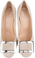 Thumbnail for your product : Roger Vivier Suede Buckle Pumps