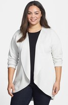 Thumbnail for your product : Eileen Fisher Long Silk & Cotton Oval Cardigan (Plus Size)