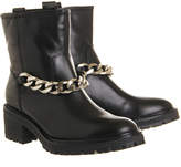 Thumbnail for your product : Office Clyde Heavy Chain Biker Black Leather Silver Chain