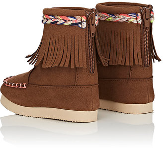Billieblush FRINGED FAUX-SUEDE BOOTS
