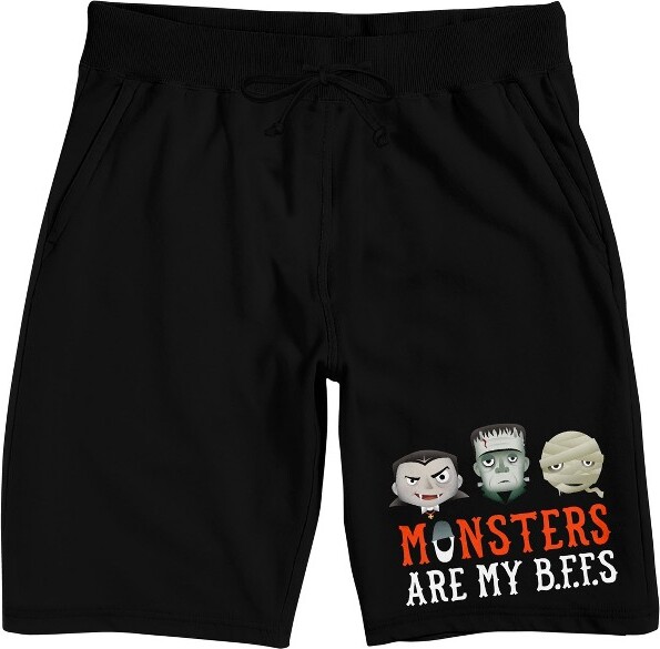 Universal UniversalMonstersMonstersAreMyBFFsMen'sBlackSleepPajamaShorts-Large