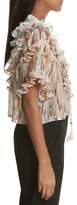 Thumbnail for your product : Opening Ceremony Marble Print Ruffle Blouse