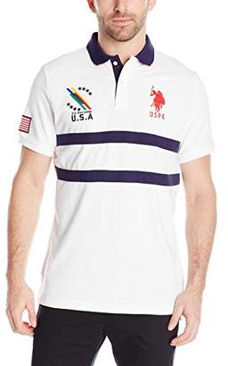U.S. Polo Assn. Men's Chest Striped Pique Polo Shirt