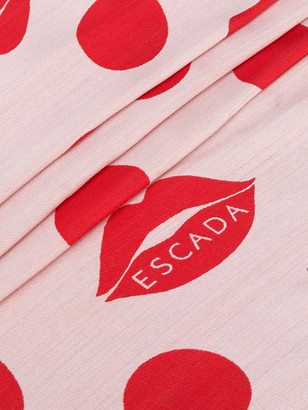 Escada Sport Polka Dot Lips Print Scarf