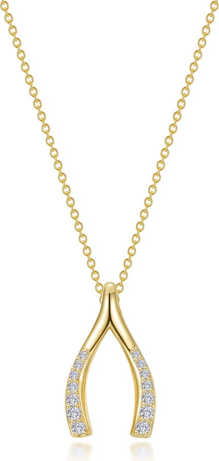 Lafonn Simulated Diamond Wishbone Pendant Necklace