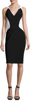 Thumbnail for your product : Thierry Mugler Colorblock Sleeveless V-Neck Dress, Black/White