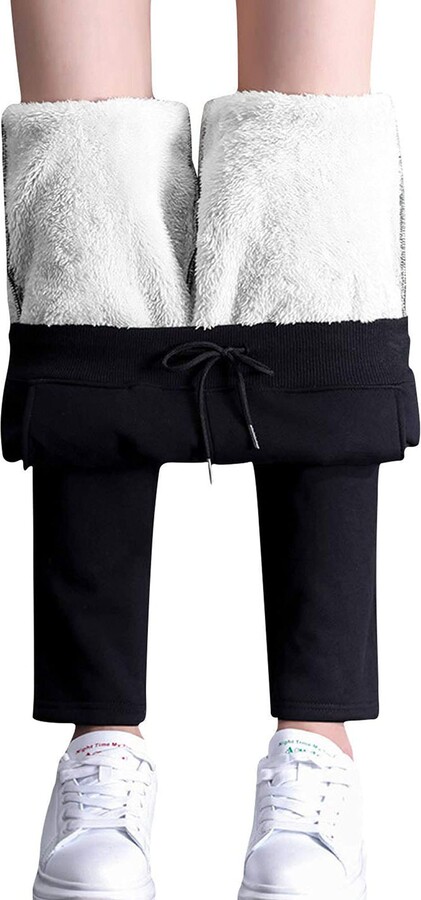 Aurlust Women Sherpa Fleece Lined Sweatpants - ShopStyle Activewear ...