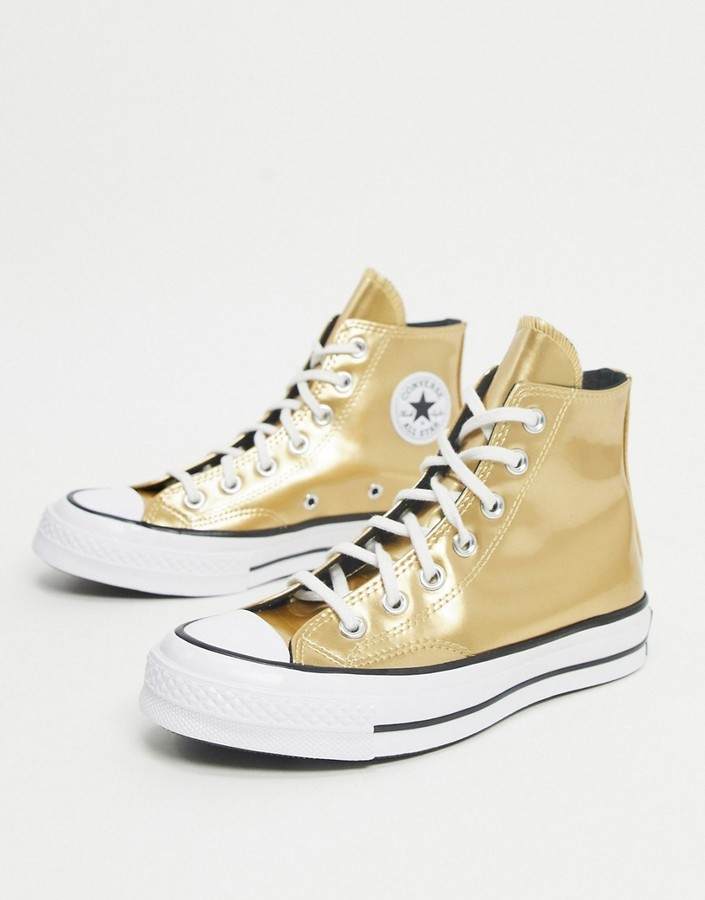 Converse Chuck 70 Hi sneakers in metallic gold - ShopStyle