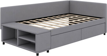Harper&Bright Designs Upholstered Corner Daybed With Drawers And Shelves