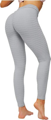 Tamallu Womens Elastic Fashion High Waist Leggings Skinny Pants Casual Yoga Trousers(Gray M)