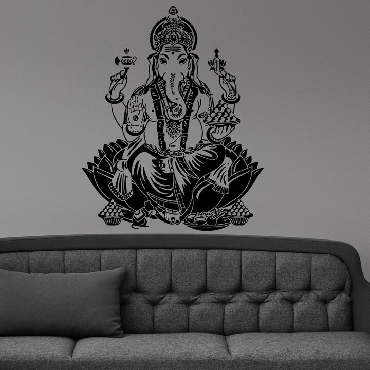 Etsy Ganesha Buddha Hindu Elephant Design Wall Sticker Vinyl Mural Decal Home House Apartment Art Decor Free Shipping L139