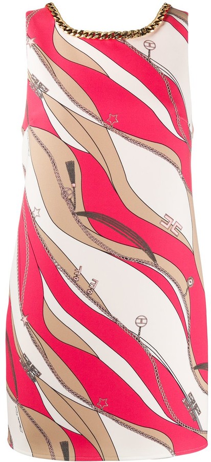 scarf print shift dress