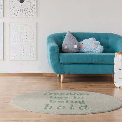 East Urban Home Handwritten Be Bold Inspirational Quote Poly Chenille Rug