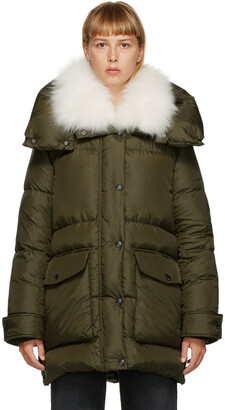 Army by Yves Salomon Army Green Down Puffer Coat - ShopStyle