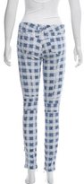 Thumbnail for your product : Balmain Mid-Rise Check Print Jeans