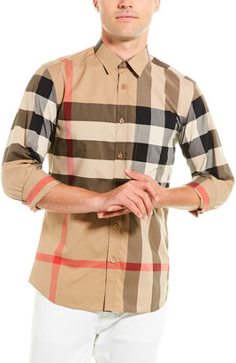 Burberry Stretch Poplin Woven Shirt - ShopStyle