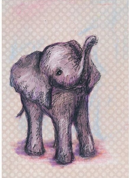 Oopsy Daisy Fine Art For Kids OopsyDaisy'sElephantBabyCanvasWallArt-Size10x14