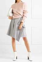 Thumbnail for your product : Carven Draped Wool And Striped Satin-twill Mini Skirt - Light gray
