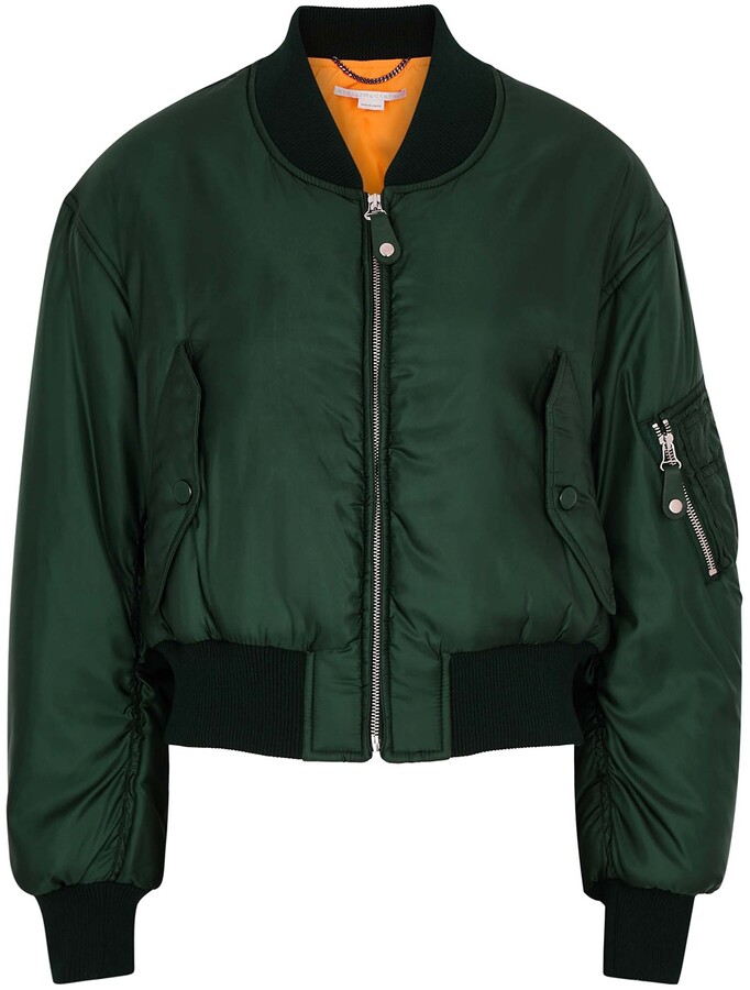 dark green bomber jacket