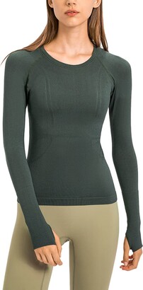Generic Women Summer Sports T-Shirt Short Sleeve Running Loose Yoga Top（Green）