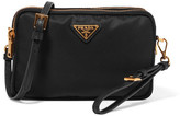 Thumbnail for your product : Prada Leather-trimmed Shell Cosmetics Case - Black