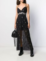 Thumbnail for your product : Amiri Floral beaded layered dress