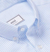Thumbnail for your product : Ami Button-Down Collar Striped Cotton Oxford Shirt