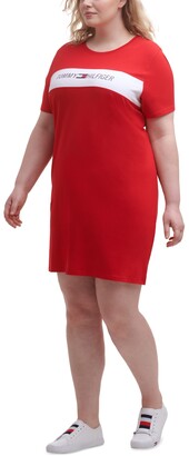 Tommy Hilfiger Plus Size Logo-Print T-Shirt Dress - ShopStyle