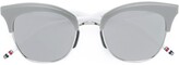 Thumbnail for your product : Thom Browne Eyewear Silver Titanium & Grey Acetate Sunglasses