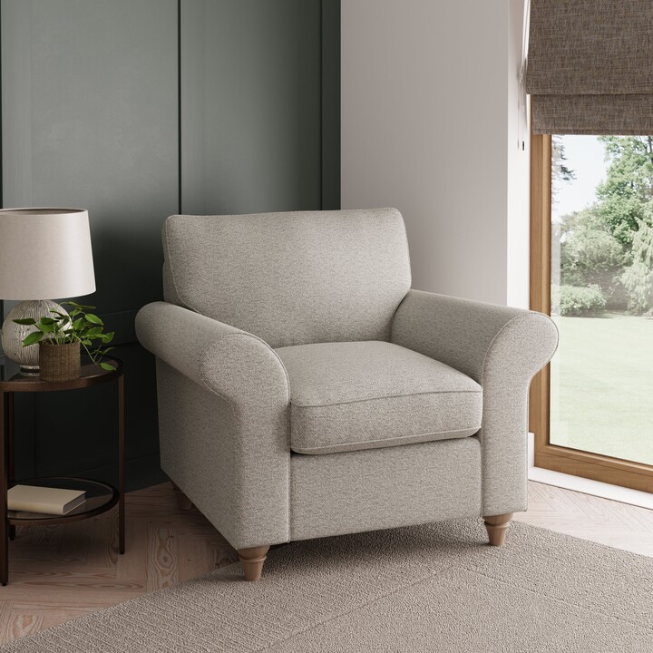 Dunelm Rosa Soft Chenille Armchair Grey ShopStyle