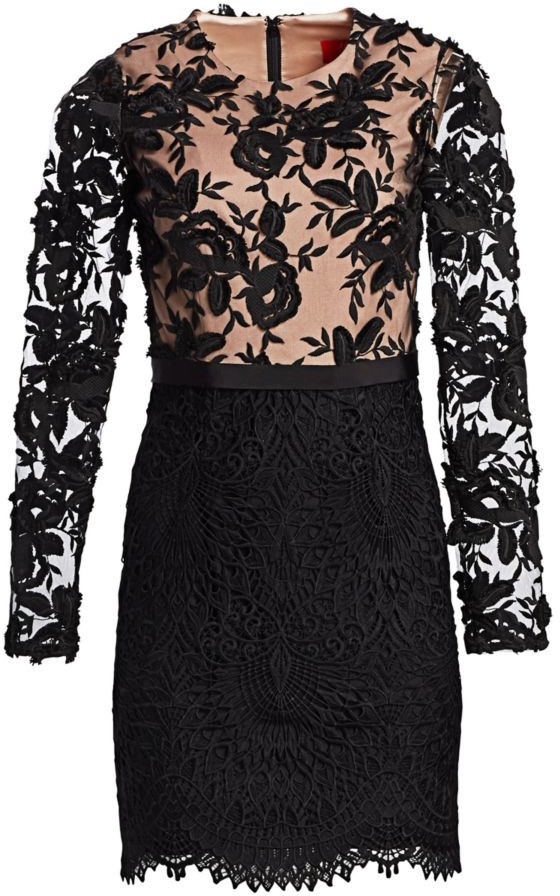 monique lhuillier lace cocktail dress