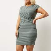 Thumbnail for your product : River Island Womens RI Plus green ruched bodycon dress
