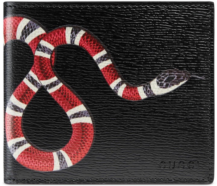 Gucci Kingsnake print leather wallet - ShopStyle