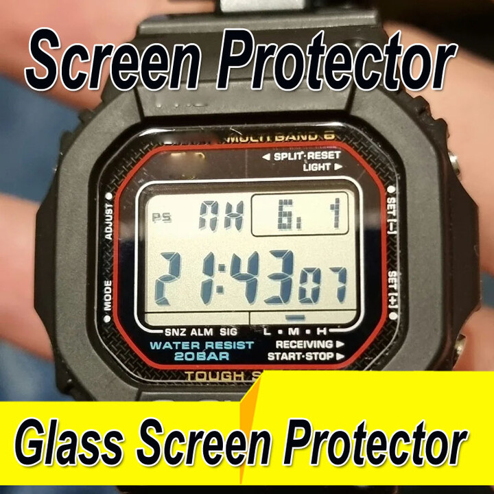 VRWOX 3Pcs Glass For GW-M5610 G-5610 GBX-100 GX-56 DW-5600 GMW-B5000 B56000 GW-6900 DW-6900 Watch Scratch Resistant Screen Protector