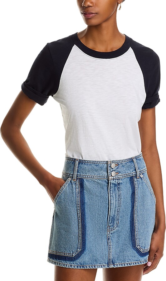 Veronica Beard Short Sleeve Mason Baseball Tee