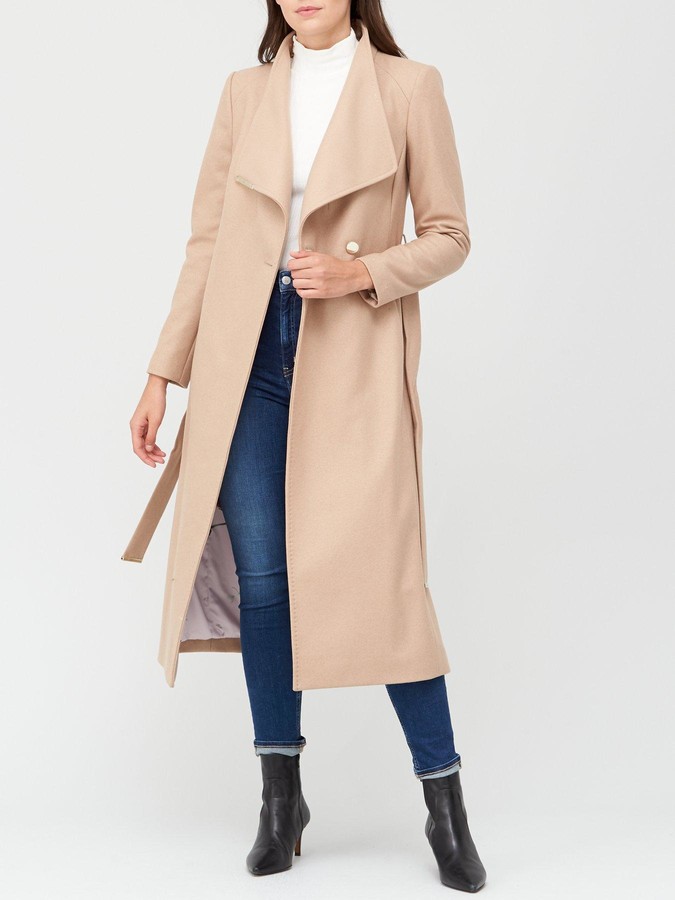 ted baker wool blend long wrap coat