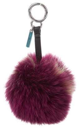 Fendi Fur Pompom Bag Charm Purple Fur Pompom Bag Charm