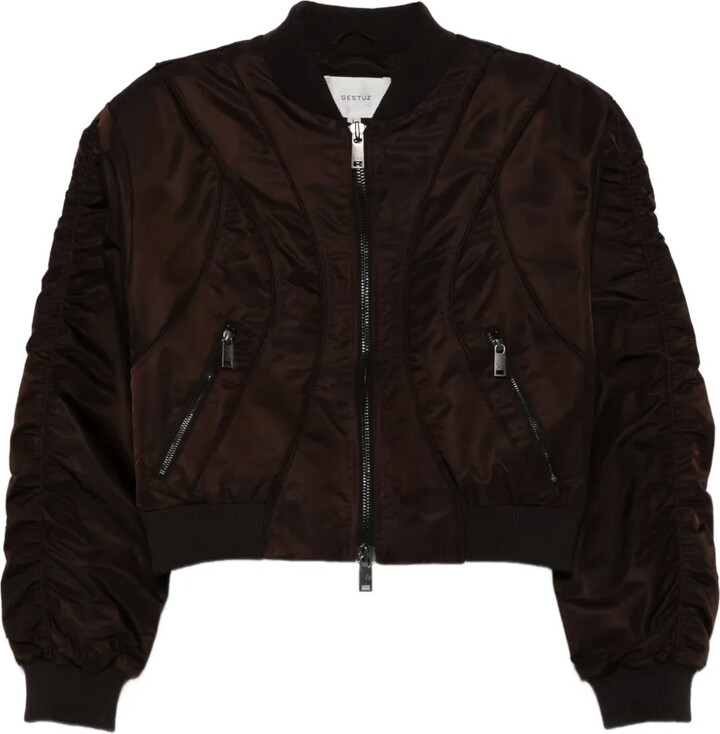 Gestuz Cropped Zip Bomber Jacket