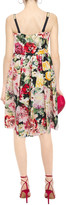 Thumbnail for your product : Dolce & Gabbana Gathered Floral-print Silk-organza Midi Dress