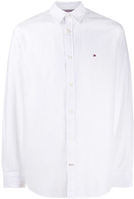tommy hilfiger white long sleeve shirt