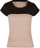 Thumbnail for your product : Paule Ka Cotton Eyelet Patchwork Top in Beige