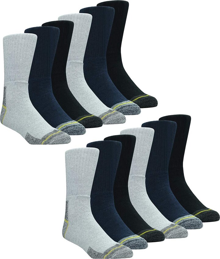 WORK SOCKS Men's Thick Socks Heavy Duty Reinforced Heel For Steel Toe