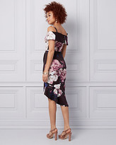 Thumbnail for your product : Le Château Floral Print Cold Shoulder Ruffle Dress