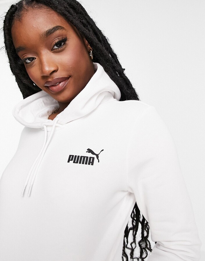 Puma Essentials small logo hoodie in white - ShopStyle