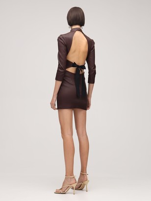 ZEYNEP ARCAY Backless Stretch Leather Mini Dress
